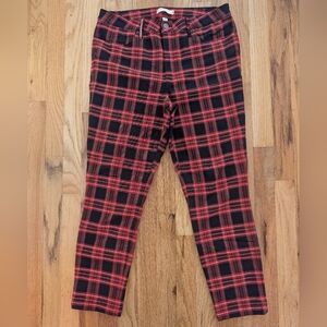 Plaid Red and Black Bottoms